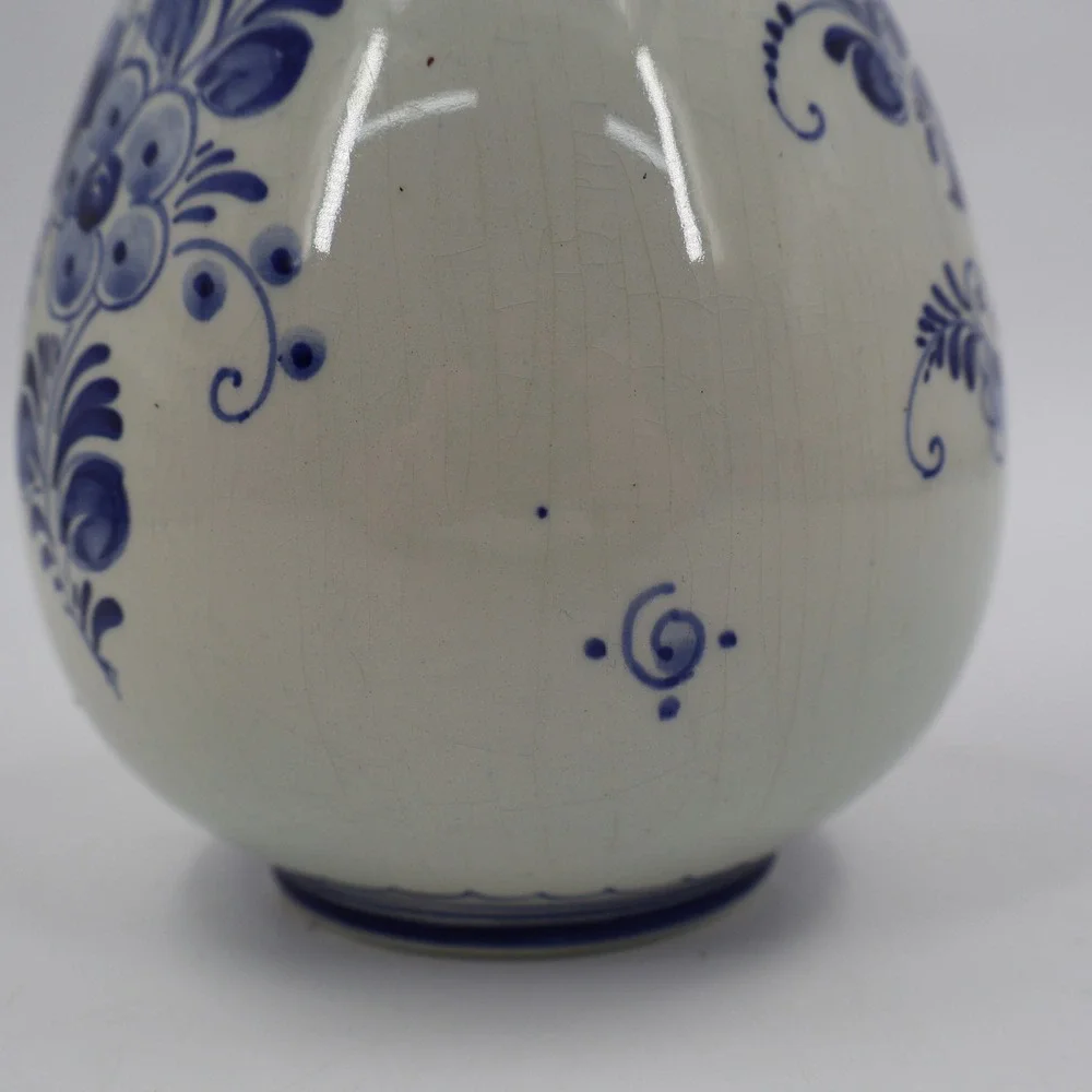 Royal Delft Floral Vase Unisex OS Blue White Hand Painted Holland 5532/23